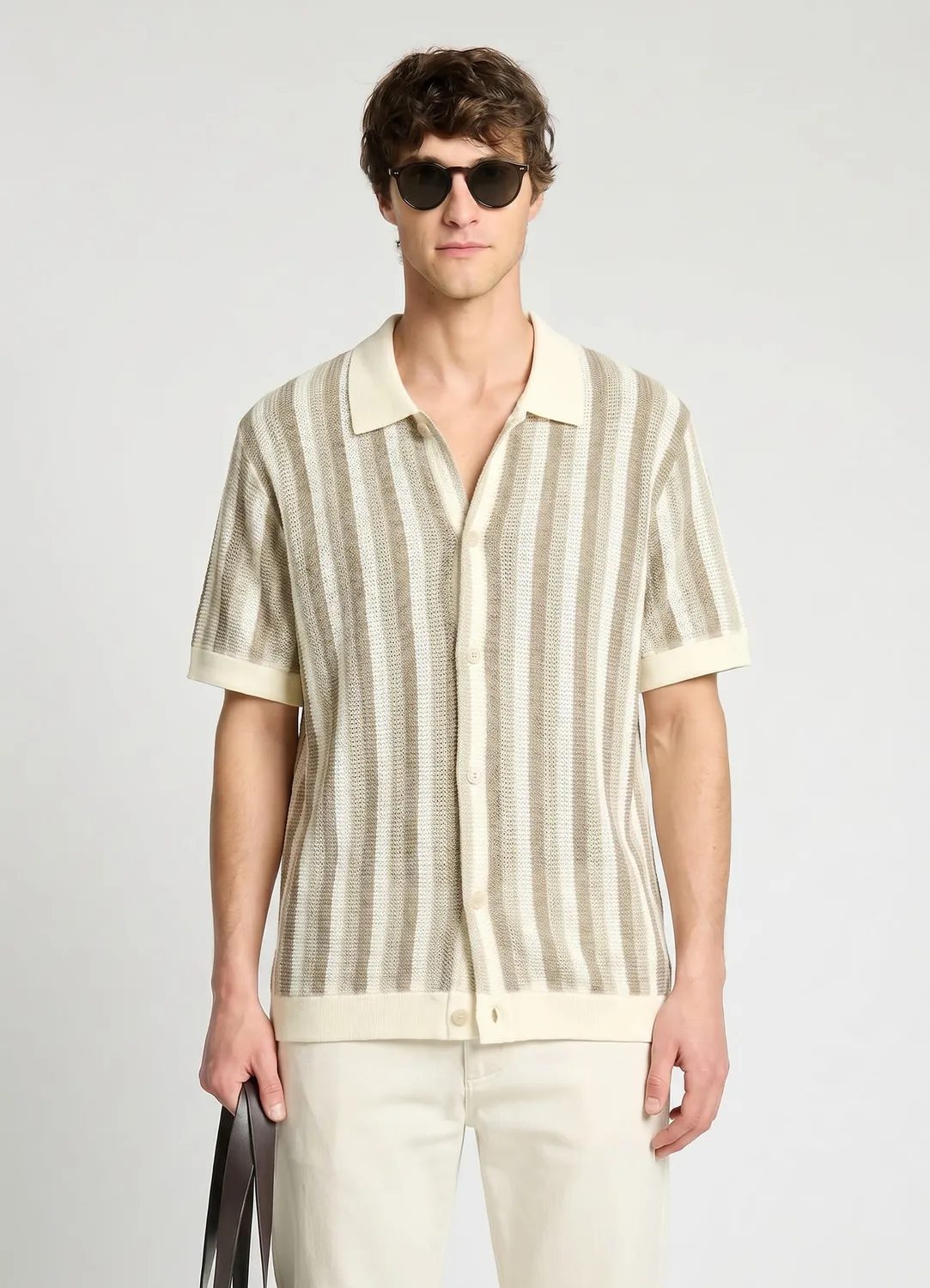 Calliope maglia chemise homme rayée manches courtes