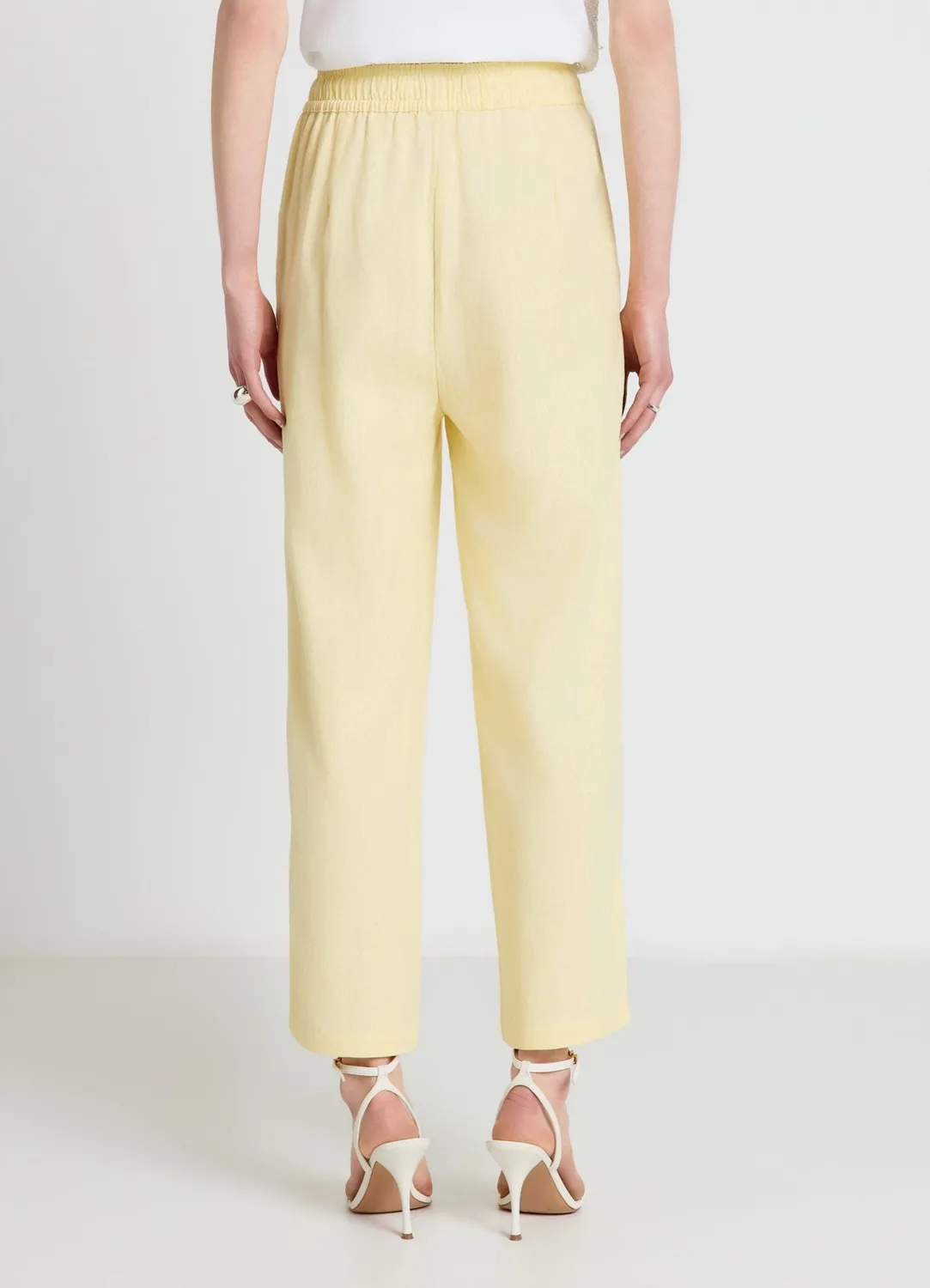 Calliope pantalon jogger lin femme taille haute