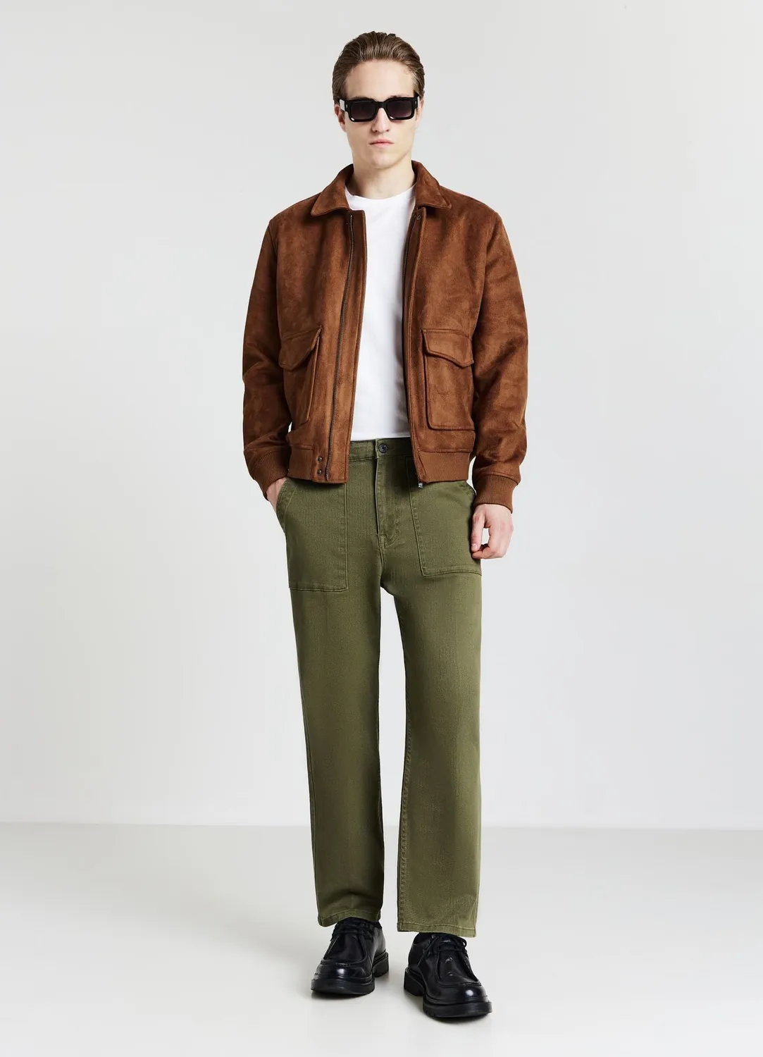 Calliope blouson homme suédine zip poches à rabat