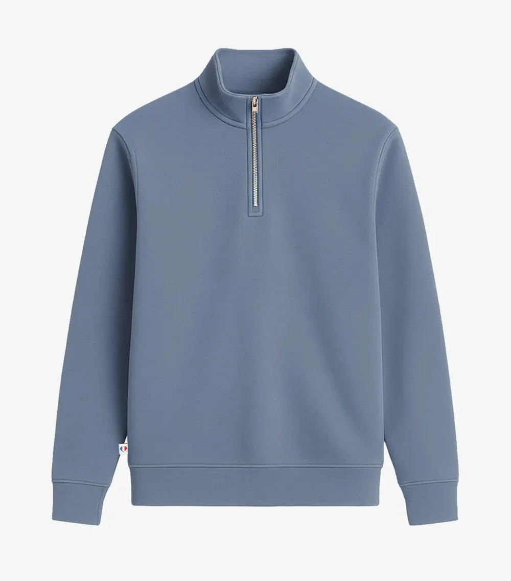 Cocorico Intemporel sweat camionneur homme azur coton