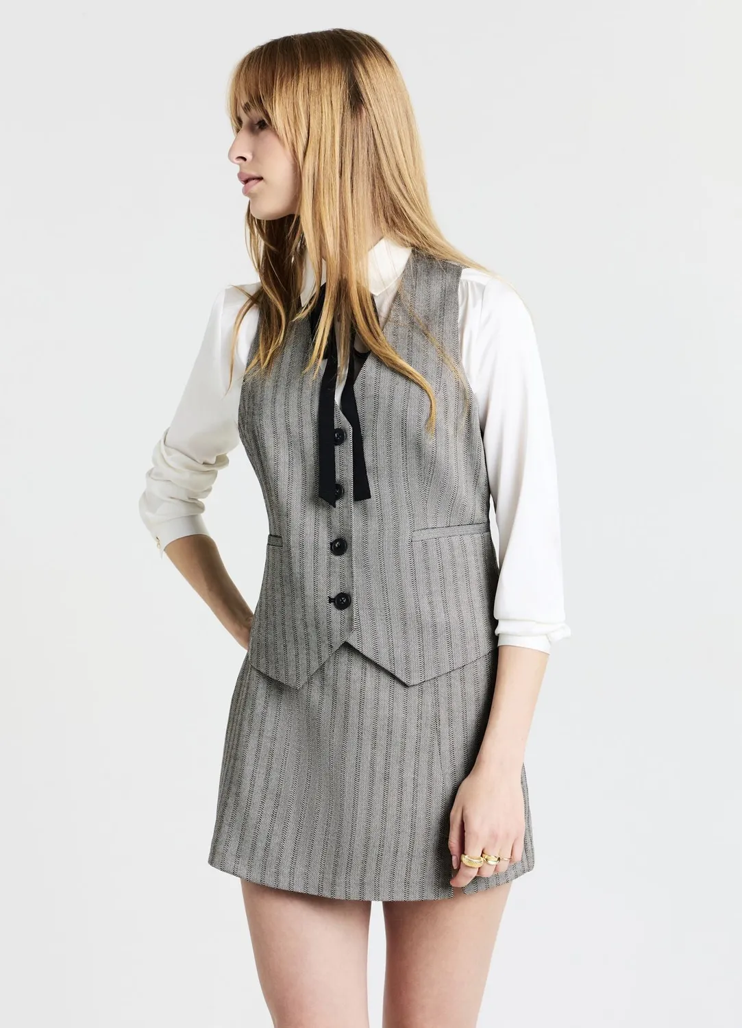 Calliope jupe-culotte femme chevrons fente XS à L