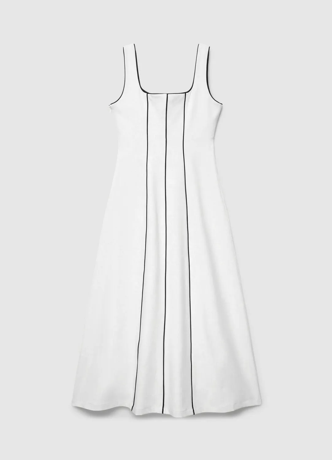 Calliope Robe Longue Femme Encolure Carrée Contrastée