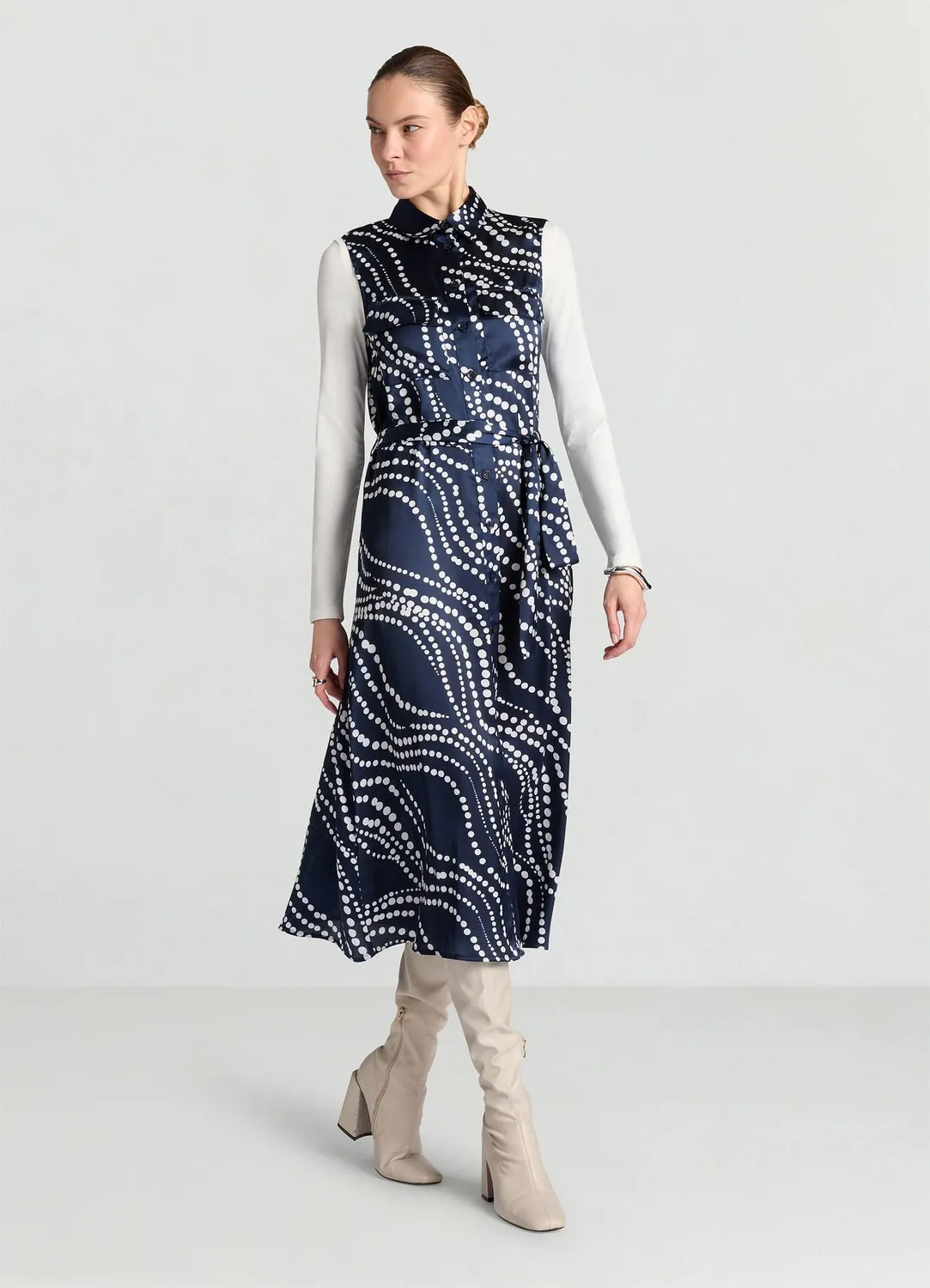 Calliope robe chemisier pois femme sans manches