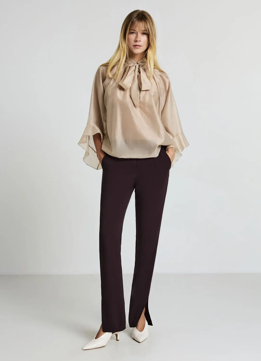 Calliope blouse ample volants femme taille S unie