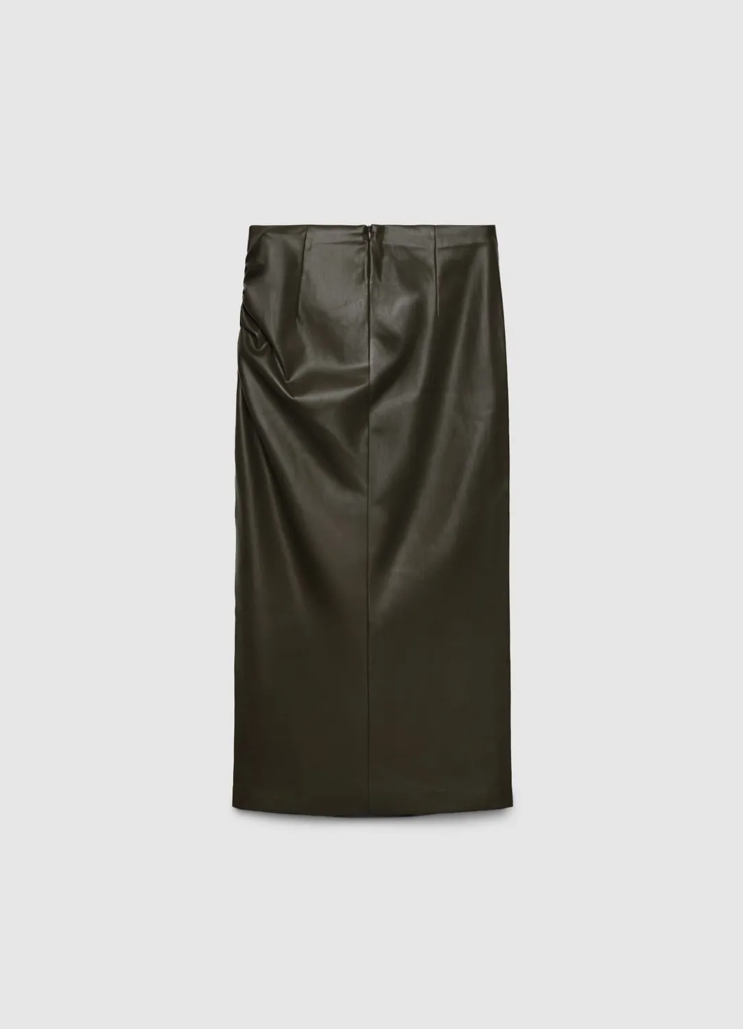 Calliope jupe midi effet cuir fente femme unie