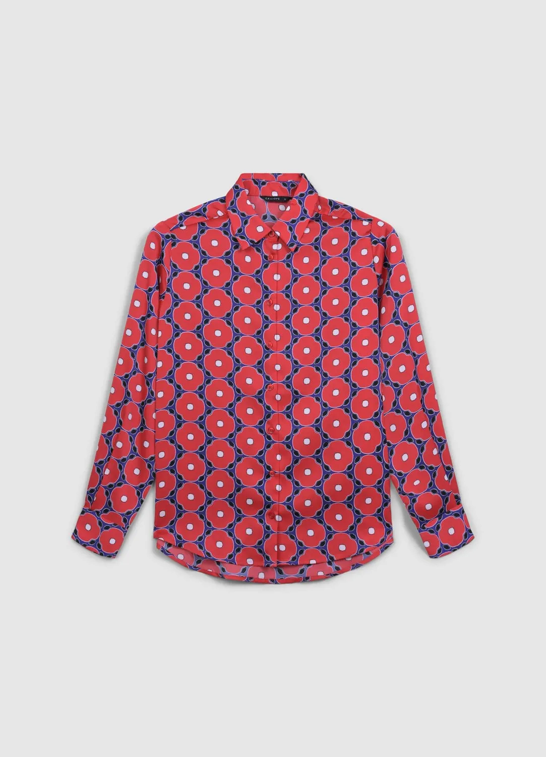 Chemise Calliope satin fantaisie femme manches longues