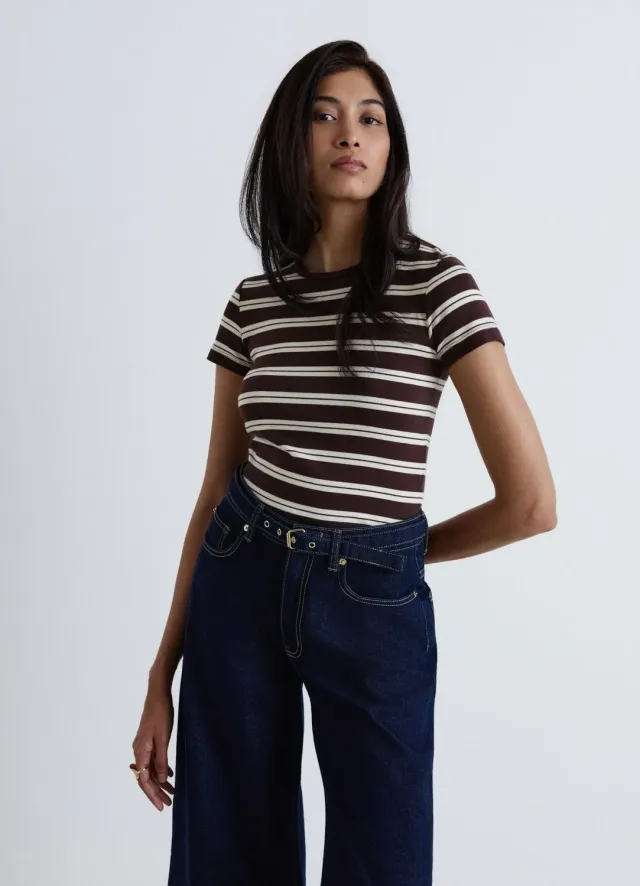 Calliope t-shirt rayures col rond femme droit