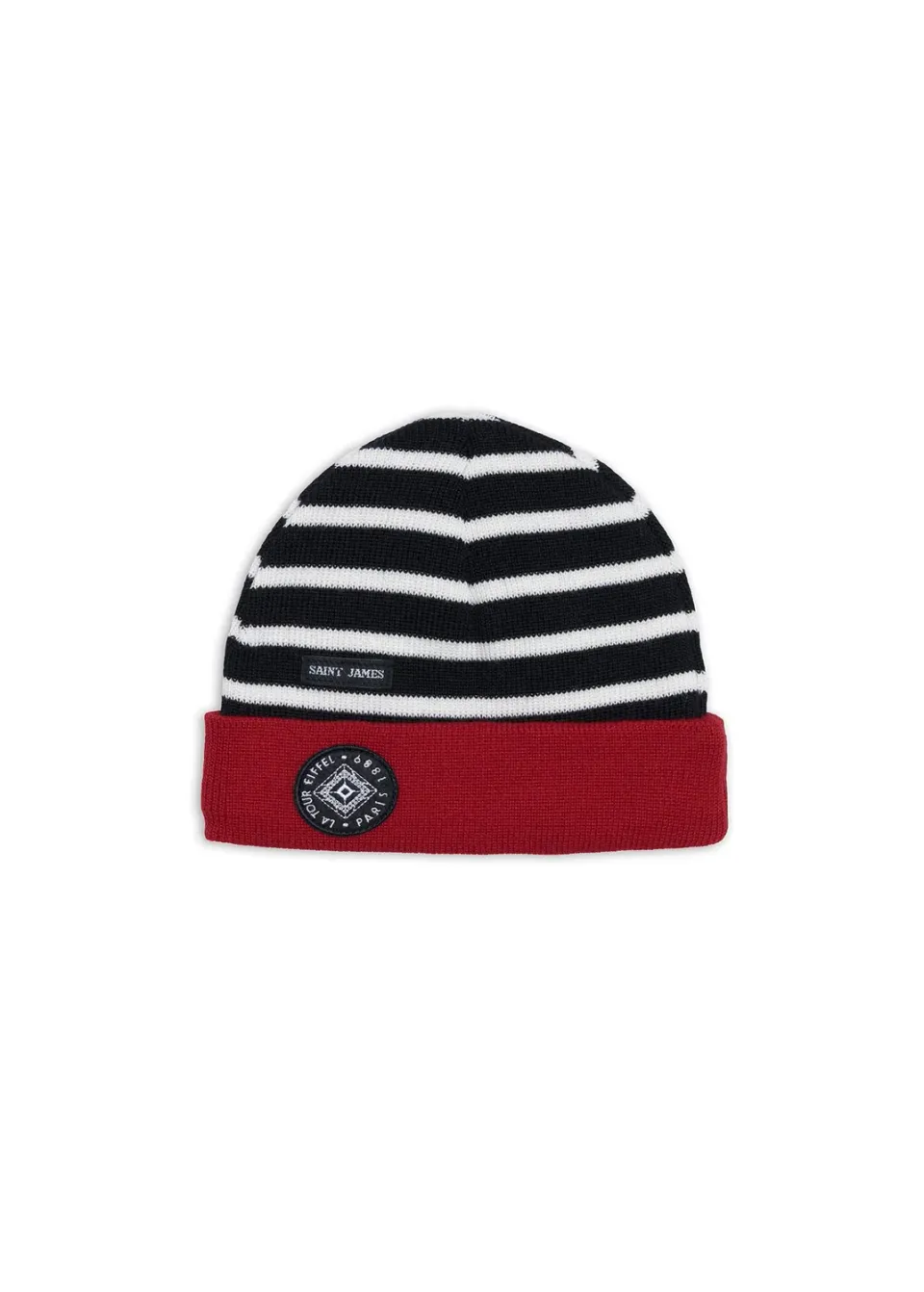 Saint James Bonnet rayé bonnet enfant laine navy