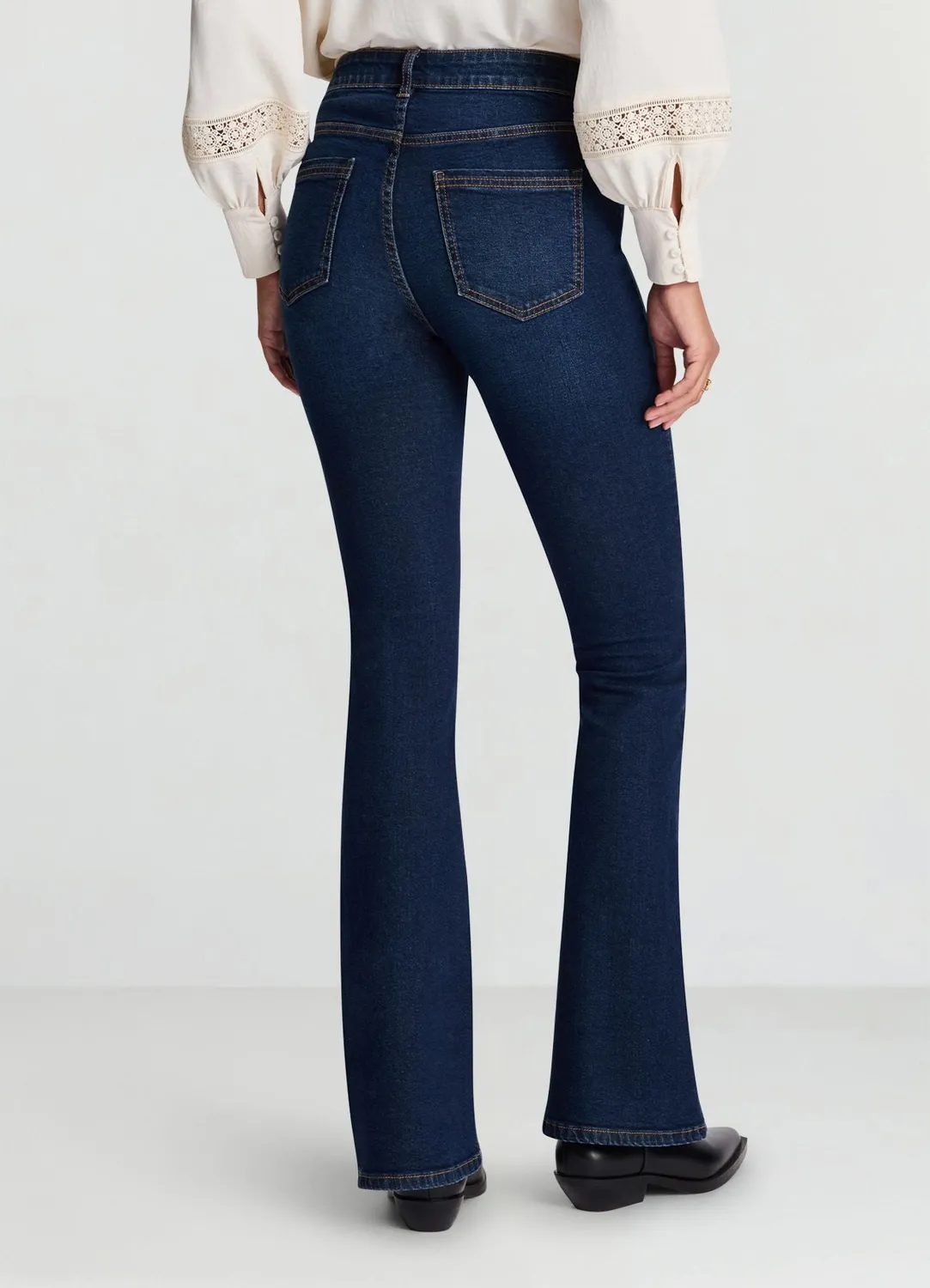 Calliope jean flare femme 5 poches taille mi