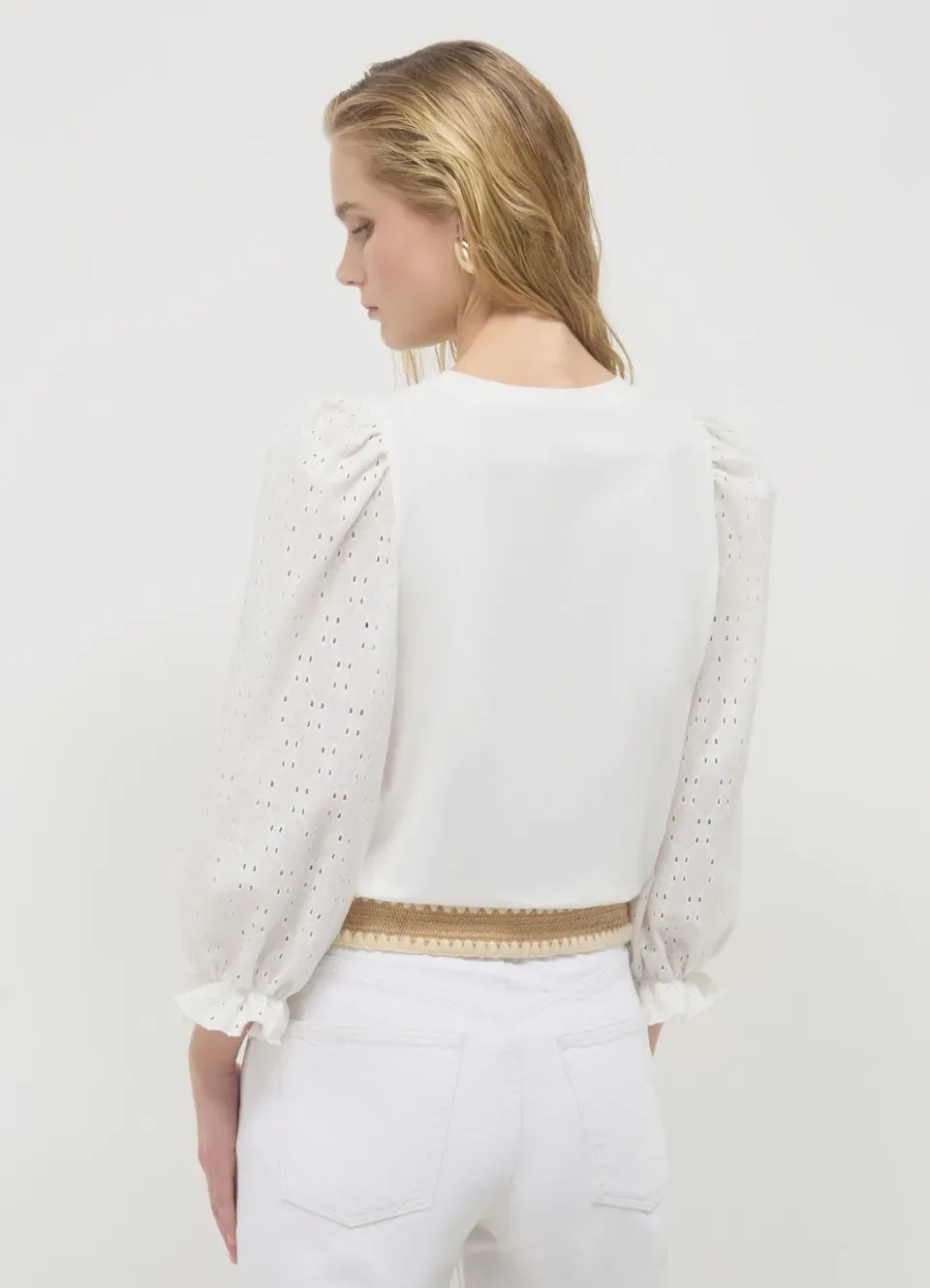 Calliope pull manches ajourées femme coton