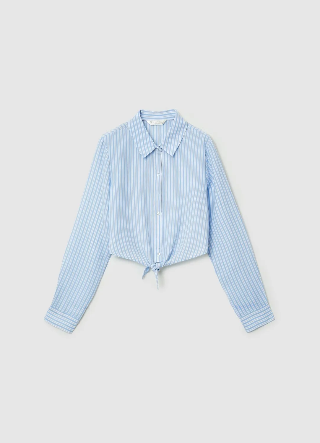Calliope chemise crop rayures fille à nœud