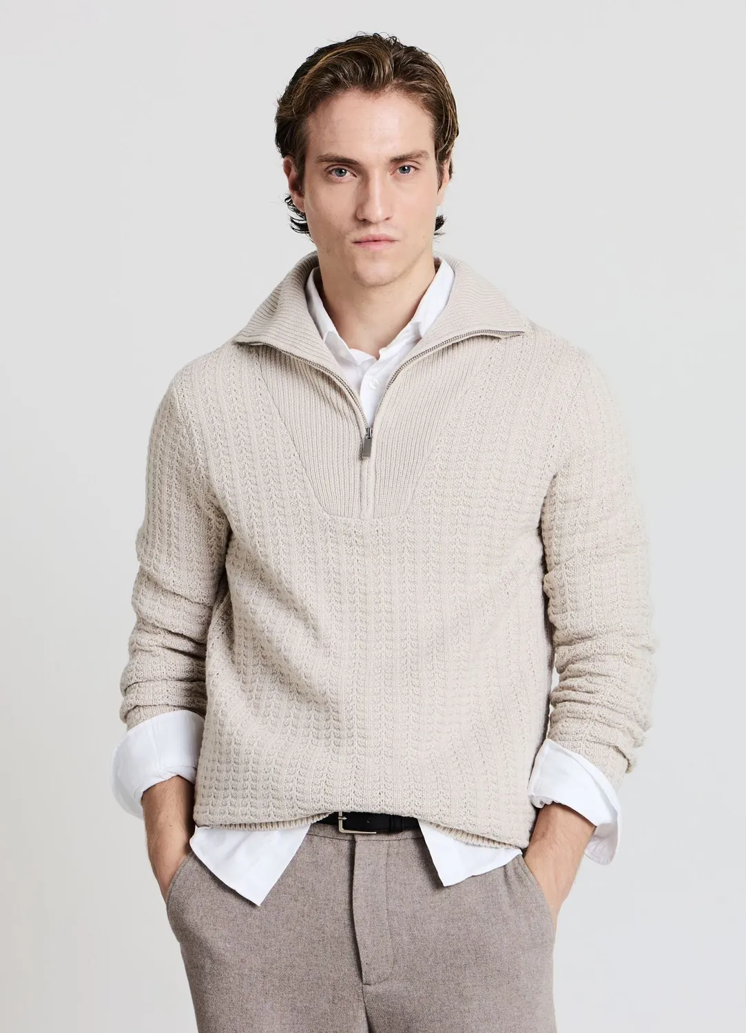 Calliope half zip pull homme côtelé