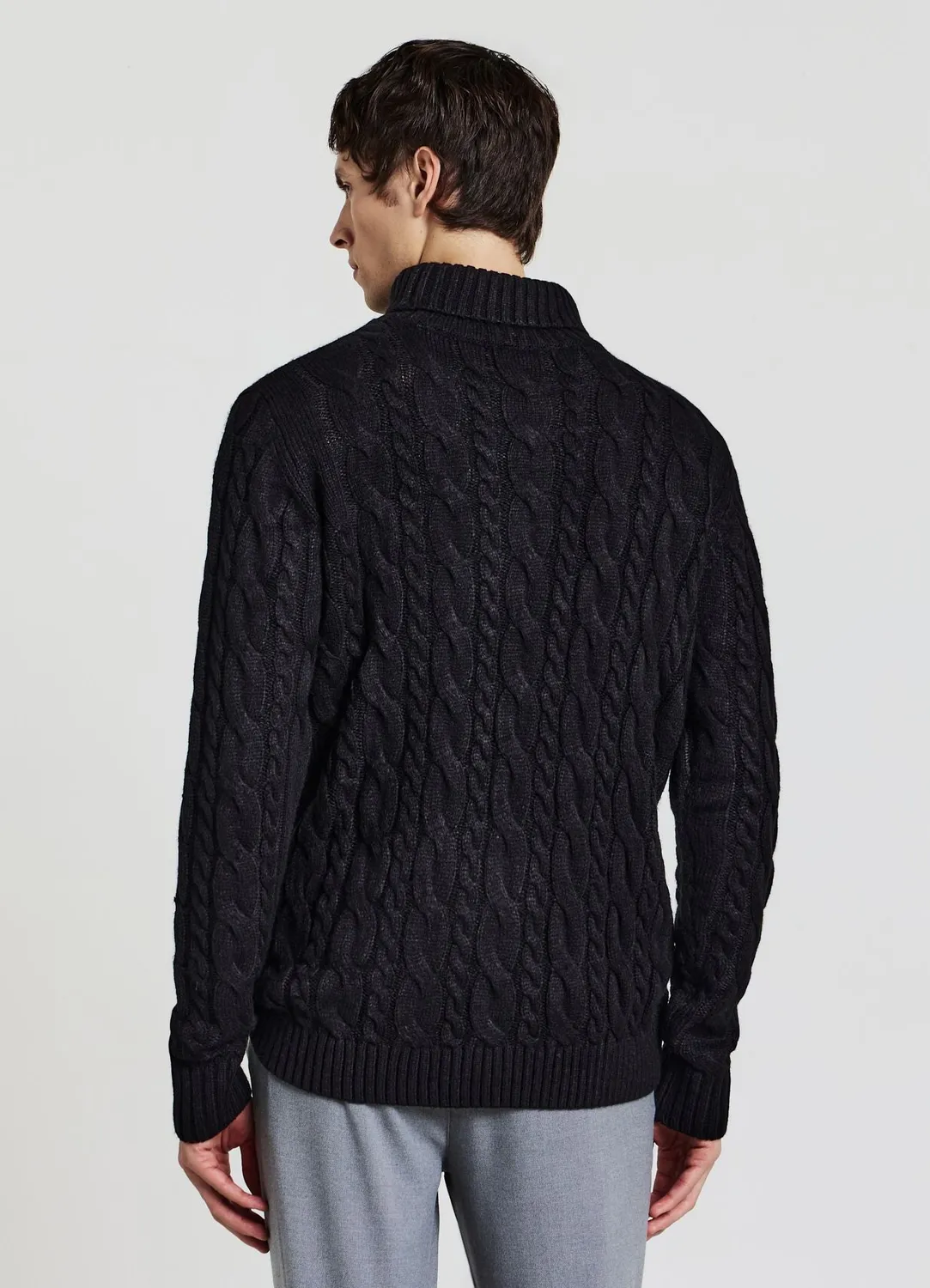 Calliope pull col roulé homme torsadé uni