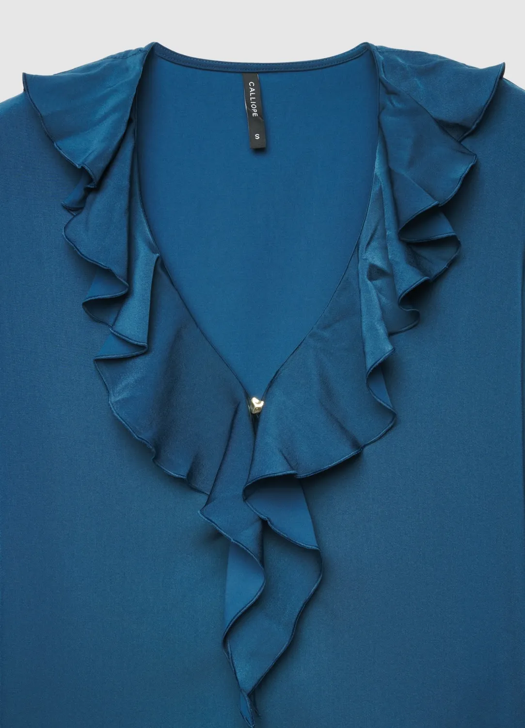 Calliope blouse volants femme satinée col V