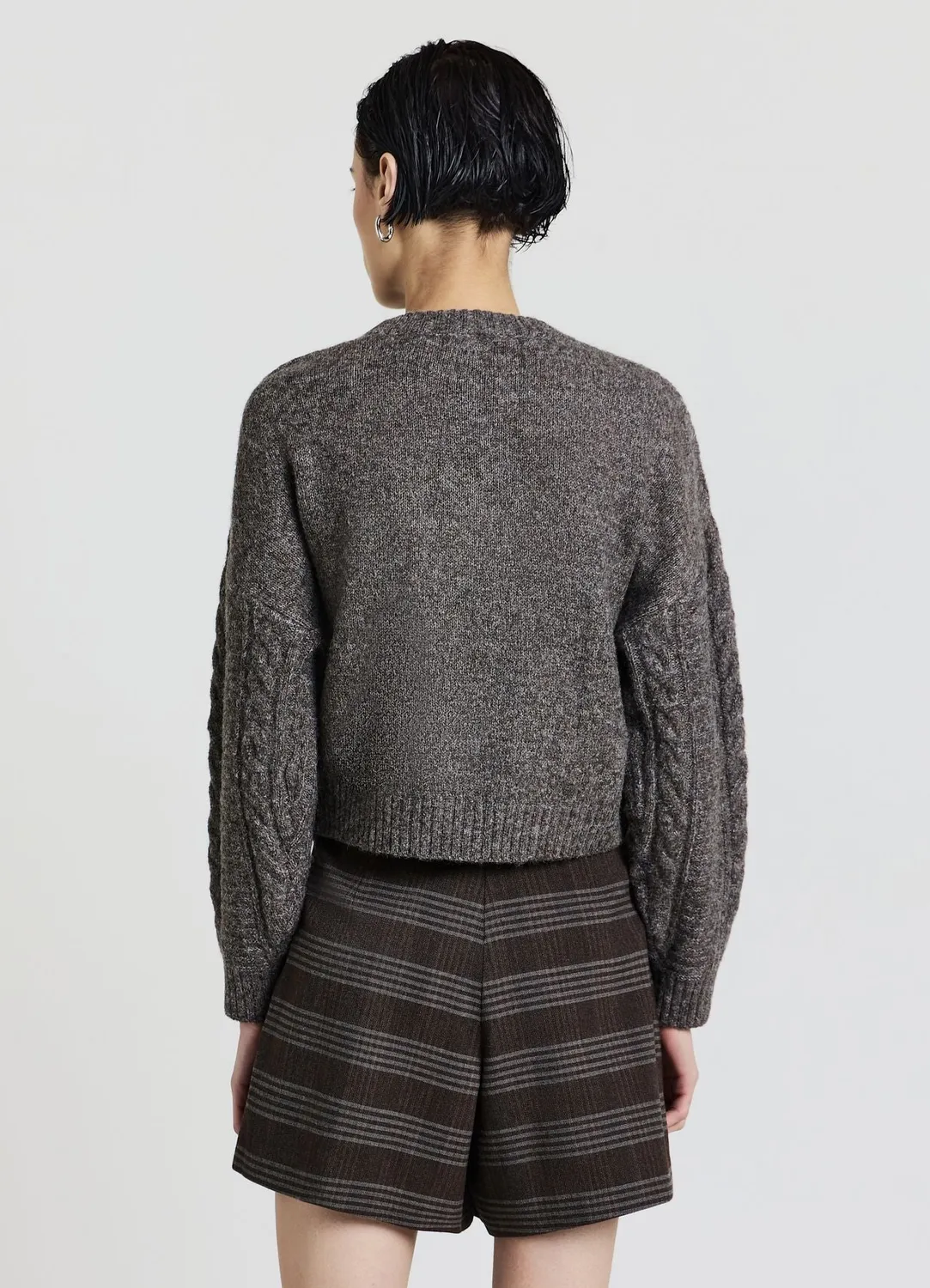 Calliope pull col rond femme maille torsades