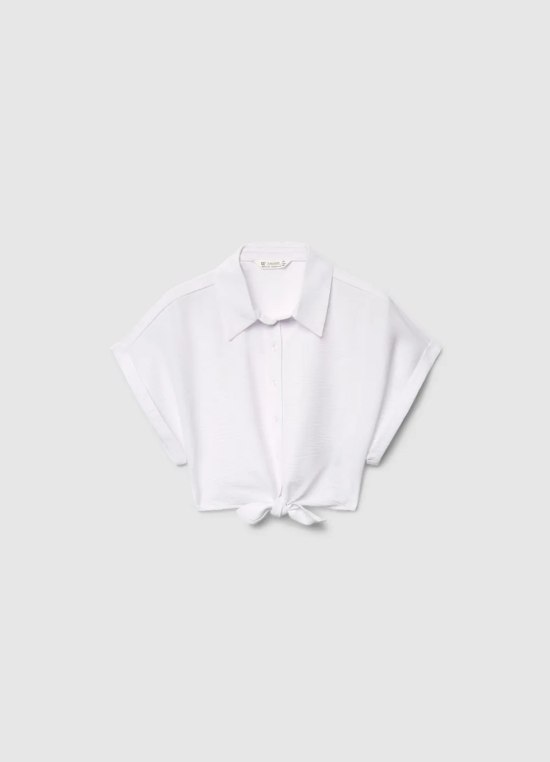 Calliope chemise nouée fille manches courtes unie