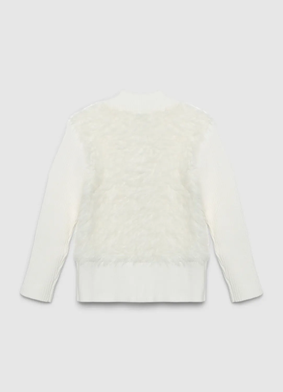 Calliope sweat fille zippé effet peluche côtelé