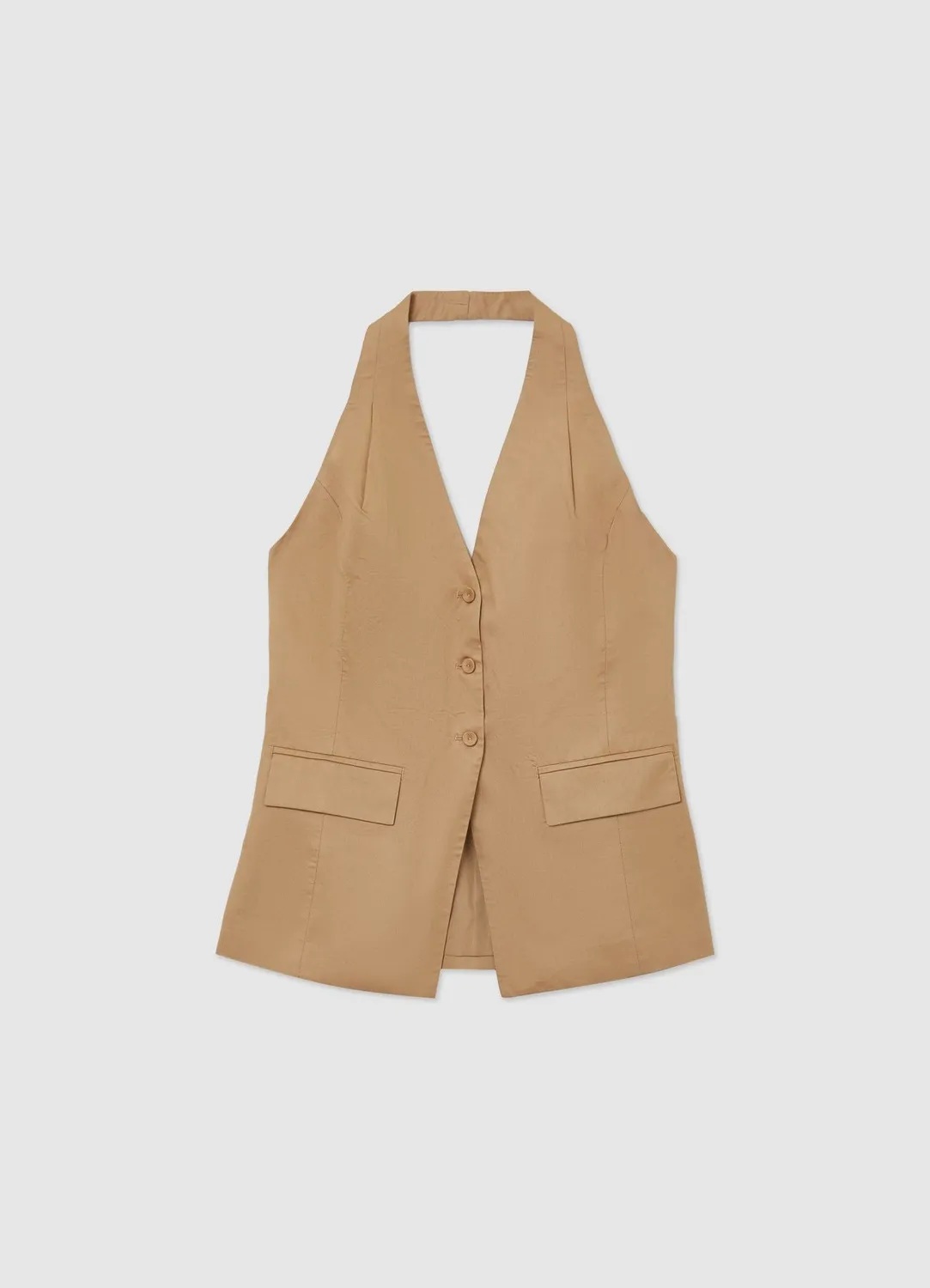 Calliope gilet long femme col américain boutons