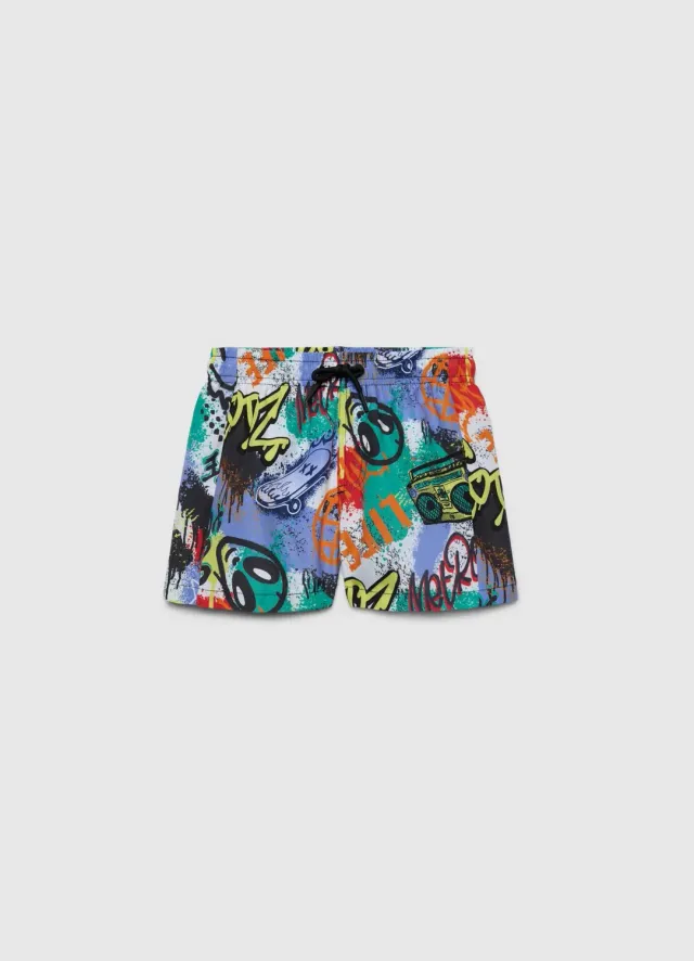Calliope Short de bain garçon imprimé graffiti