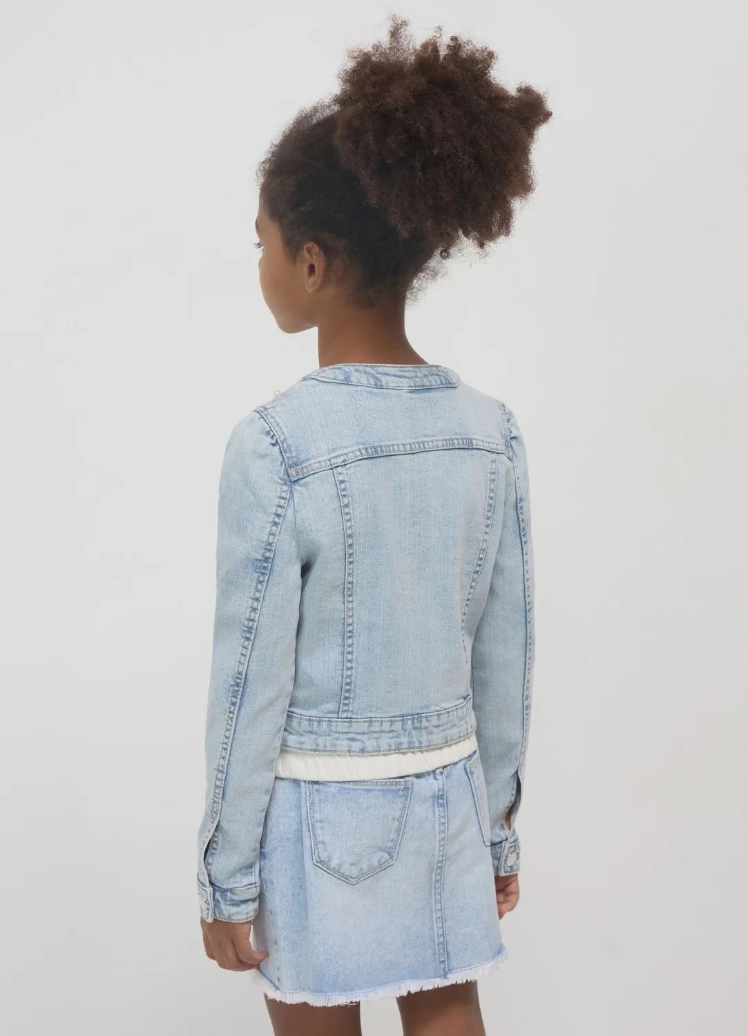 Calliope Veste jean fille denim perles