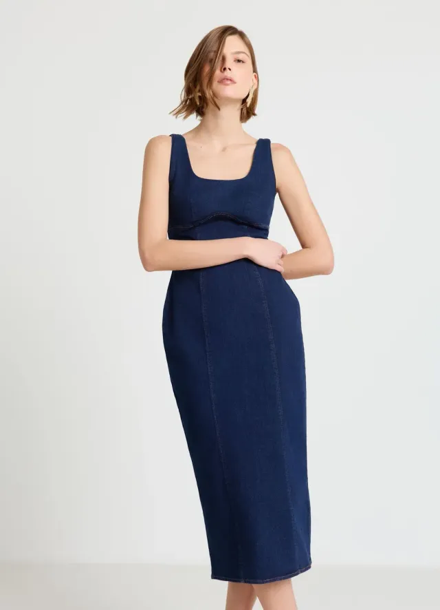 Calliope Tubino robe tubino femme midi en denim
