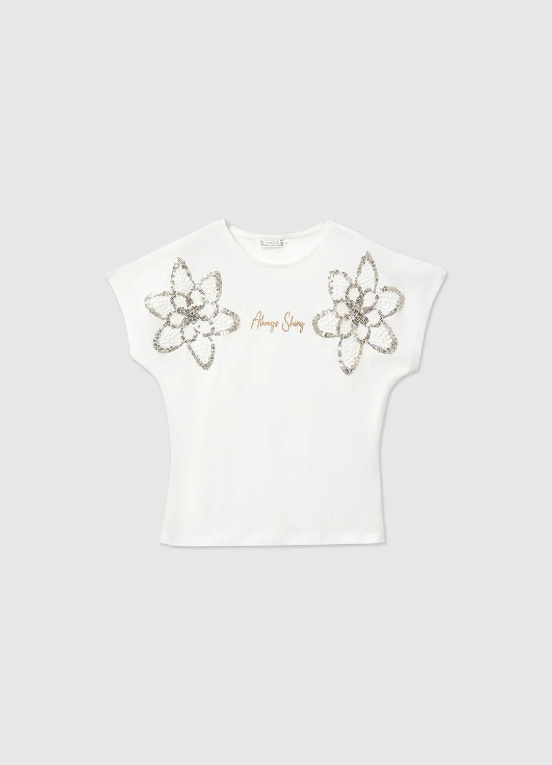 Calliope t-shirt fille fleurs paillettes