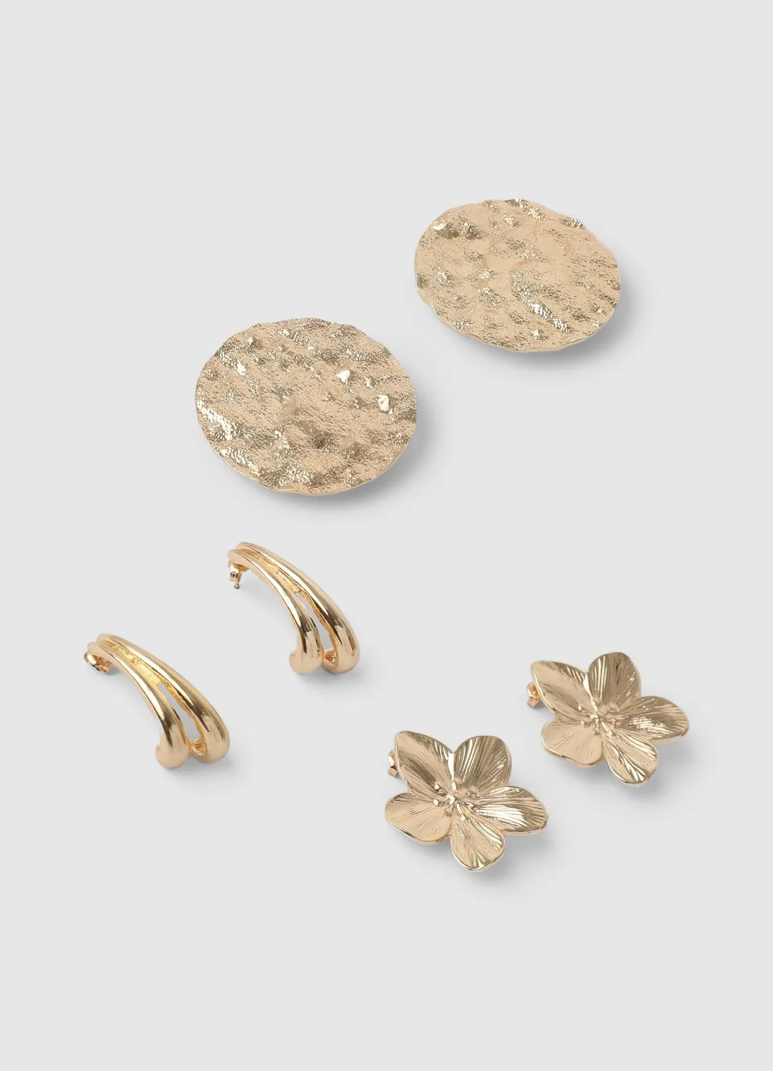 Calliope lot 3 paires boucles oreilles femme doré