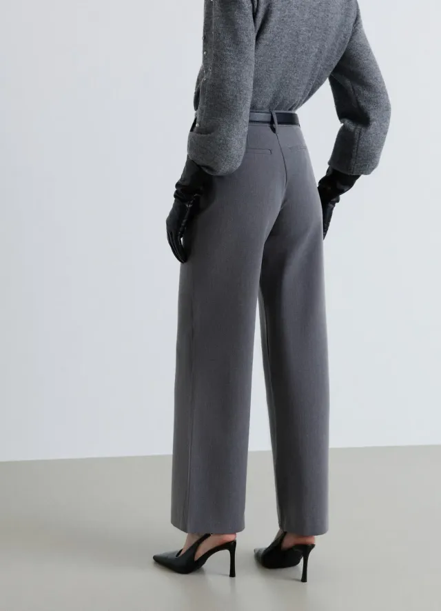 Calliope pantalon palazzo femme taille mi-haute uni