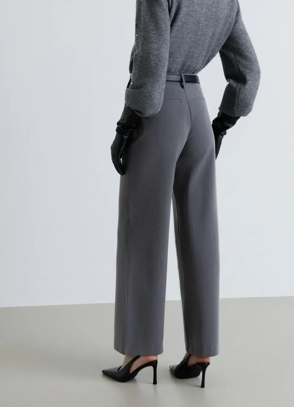Calliope pantalon palazzo femme taille mi-haute uni
