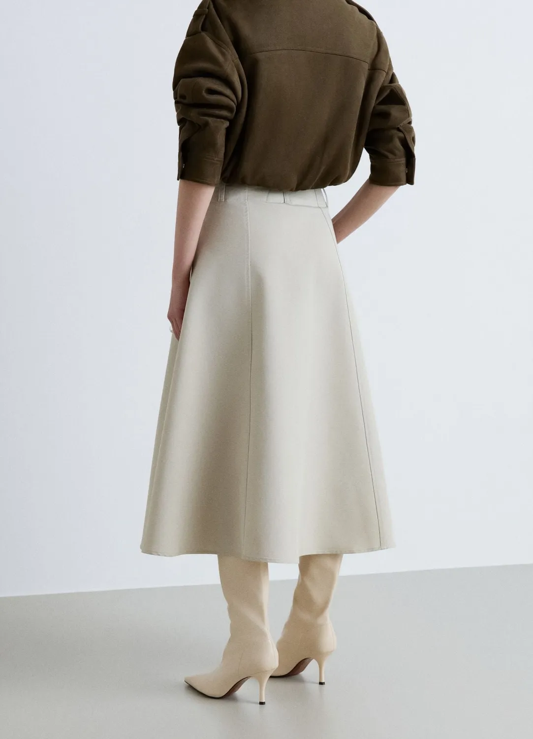 Calliope jupe femme plissée taille haute à poches