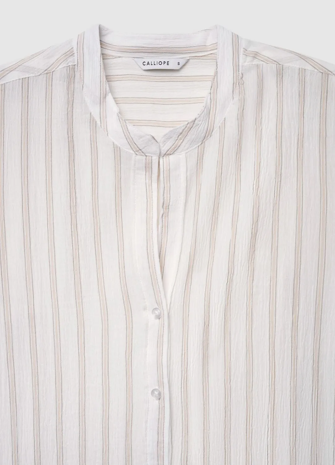 Calliope chemise rayée femme col coréen manches longues