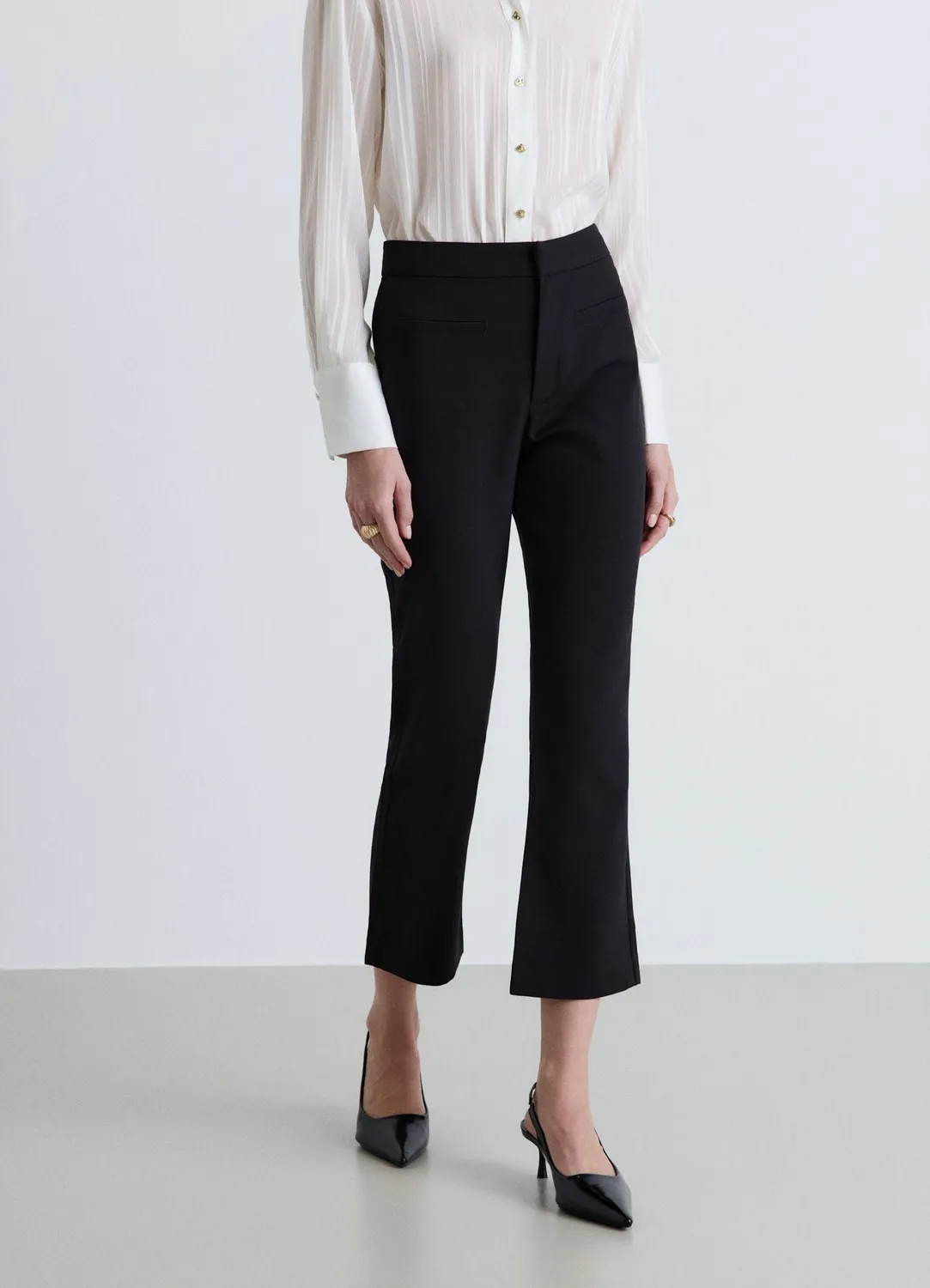 Calliope pantalon flare uni femme mini évasé
