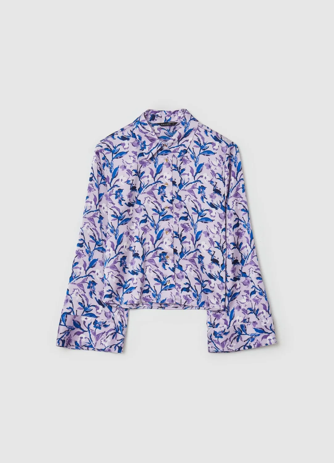 Calliope chemise kimono femme satin à motifs