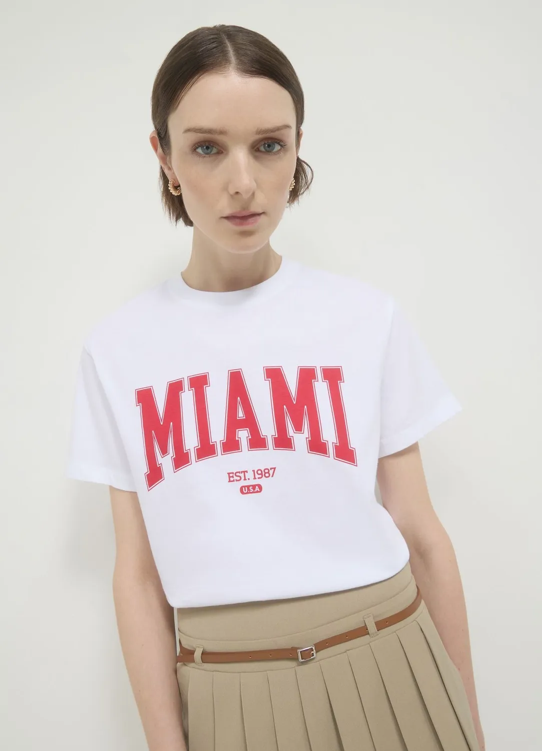 Calliope T-shirt college t-shirt femme coton imprimé