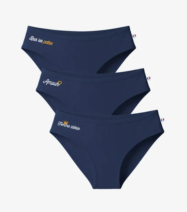 Cocorico Pack Femme Ideale culotte femme marine x3