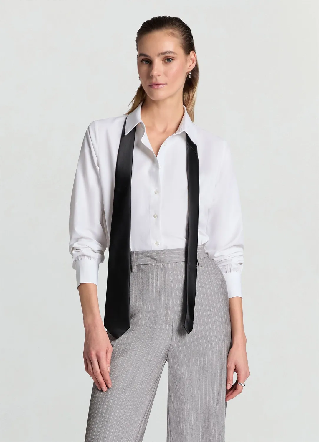Calliope chemise cropped pinces femme bureau