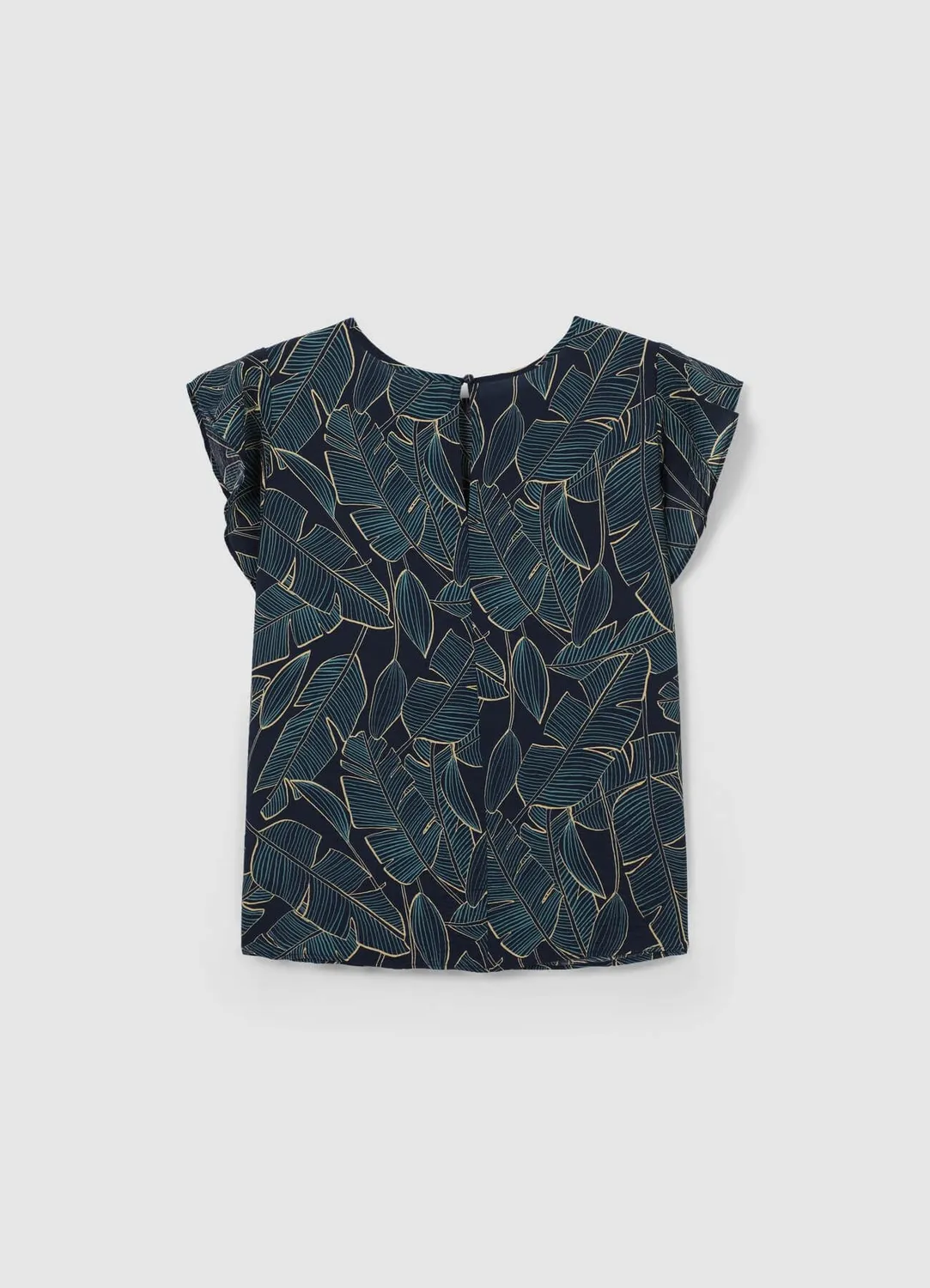 Calliope blouse volants femme motif feuillage