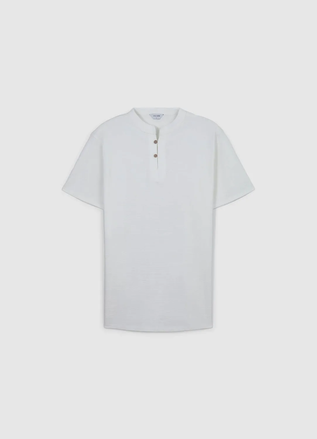 Calliope t-shirt col mao homme coton uni
