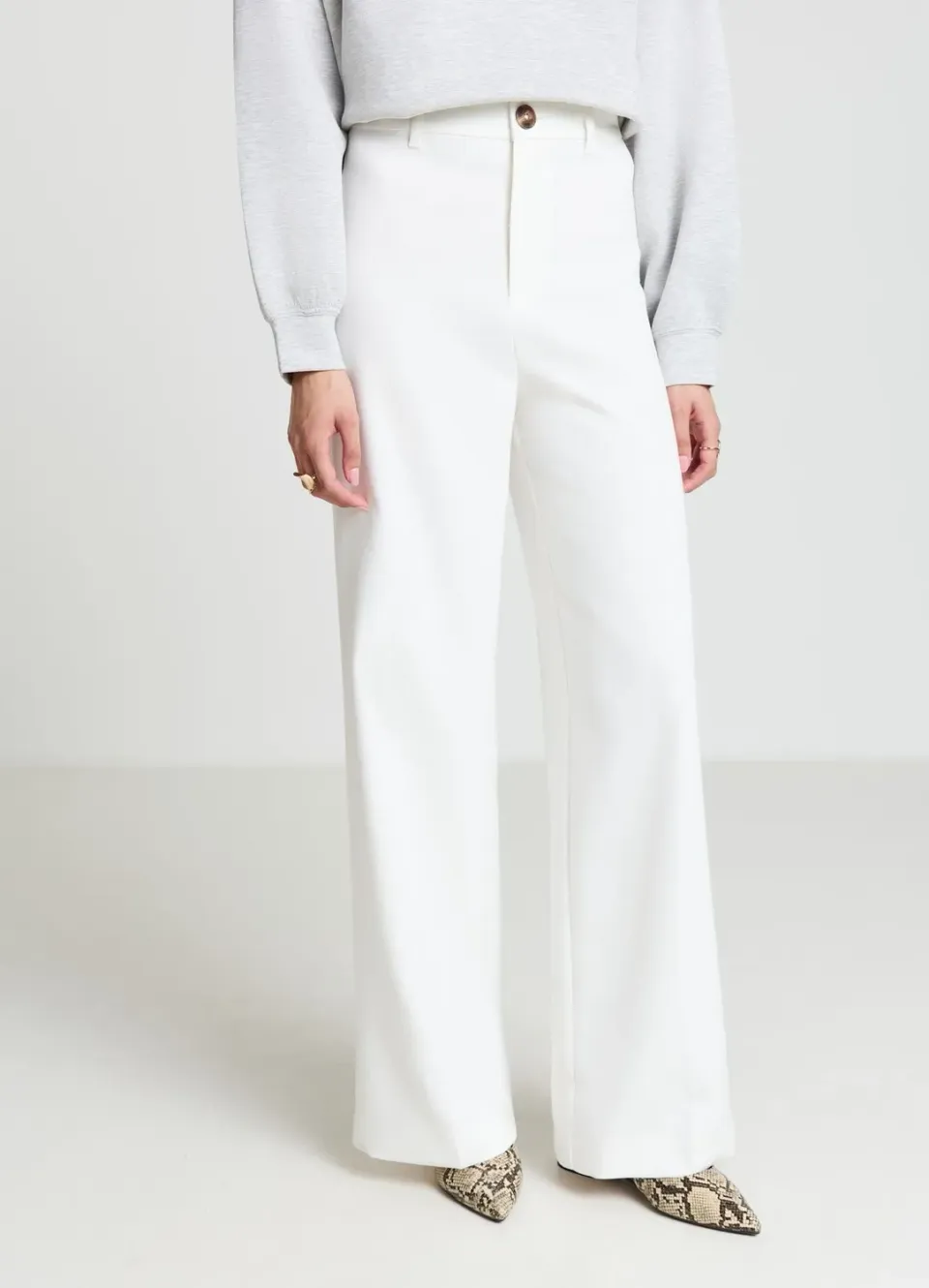 Calliope pantalon palazzo sans poches femme uni coupe large