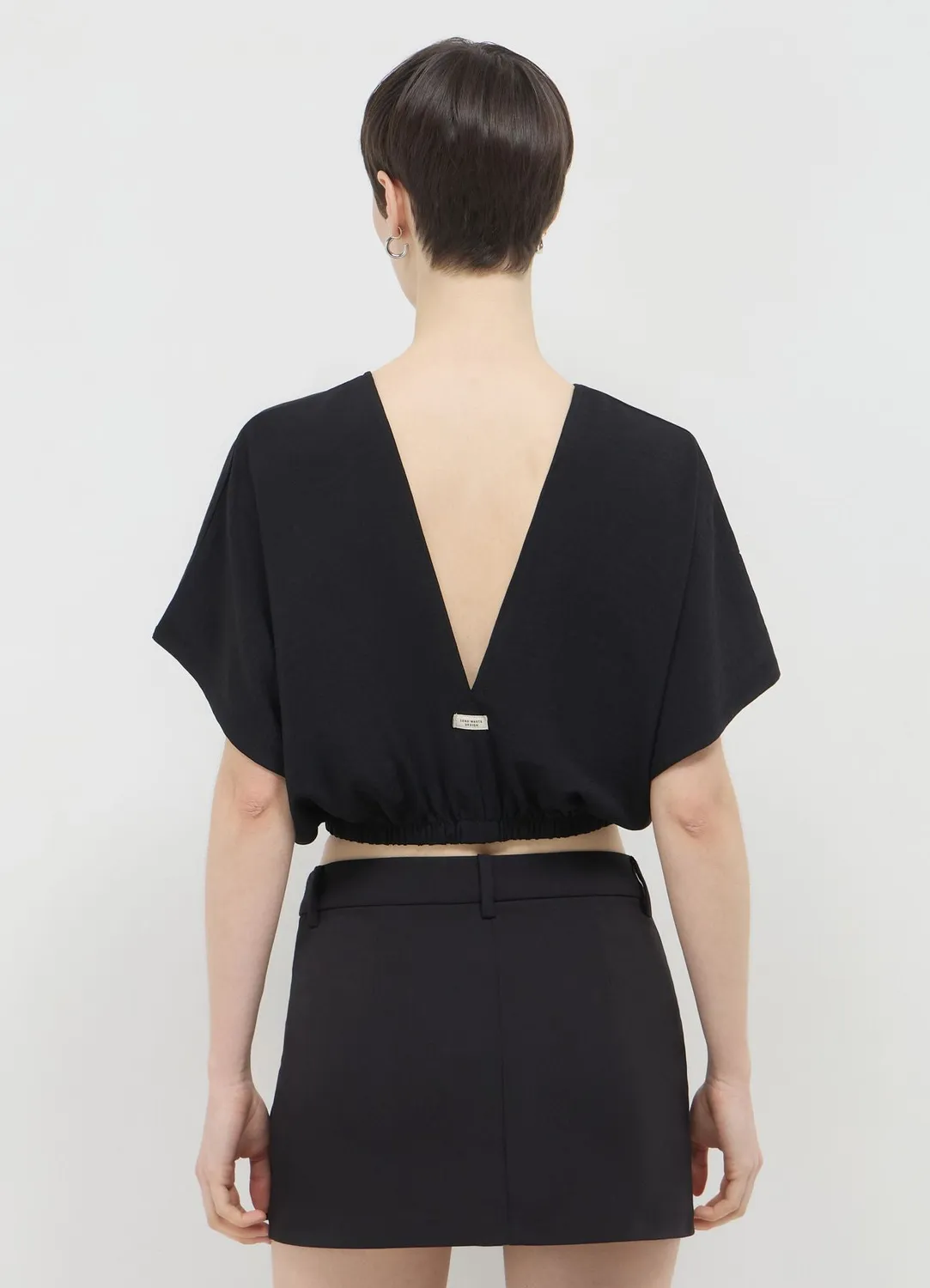 Calliope blouse femme col V manches courtes unie