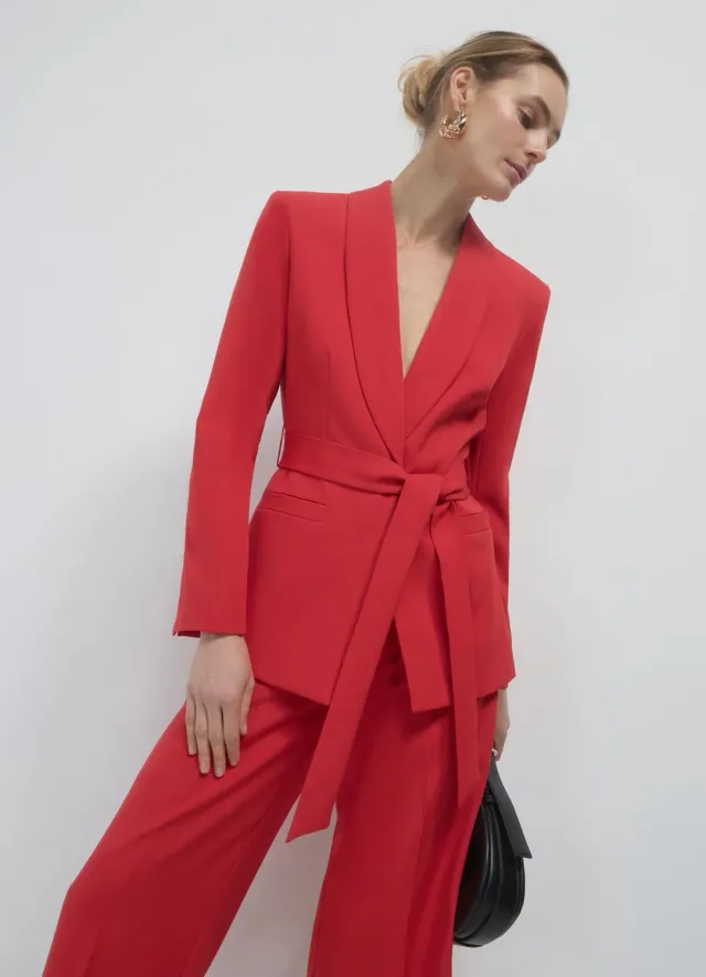 Calliope blazer femme col châle ceinture un bouton