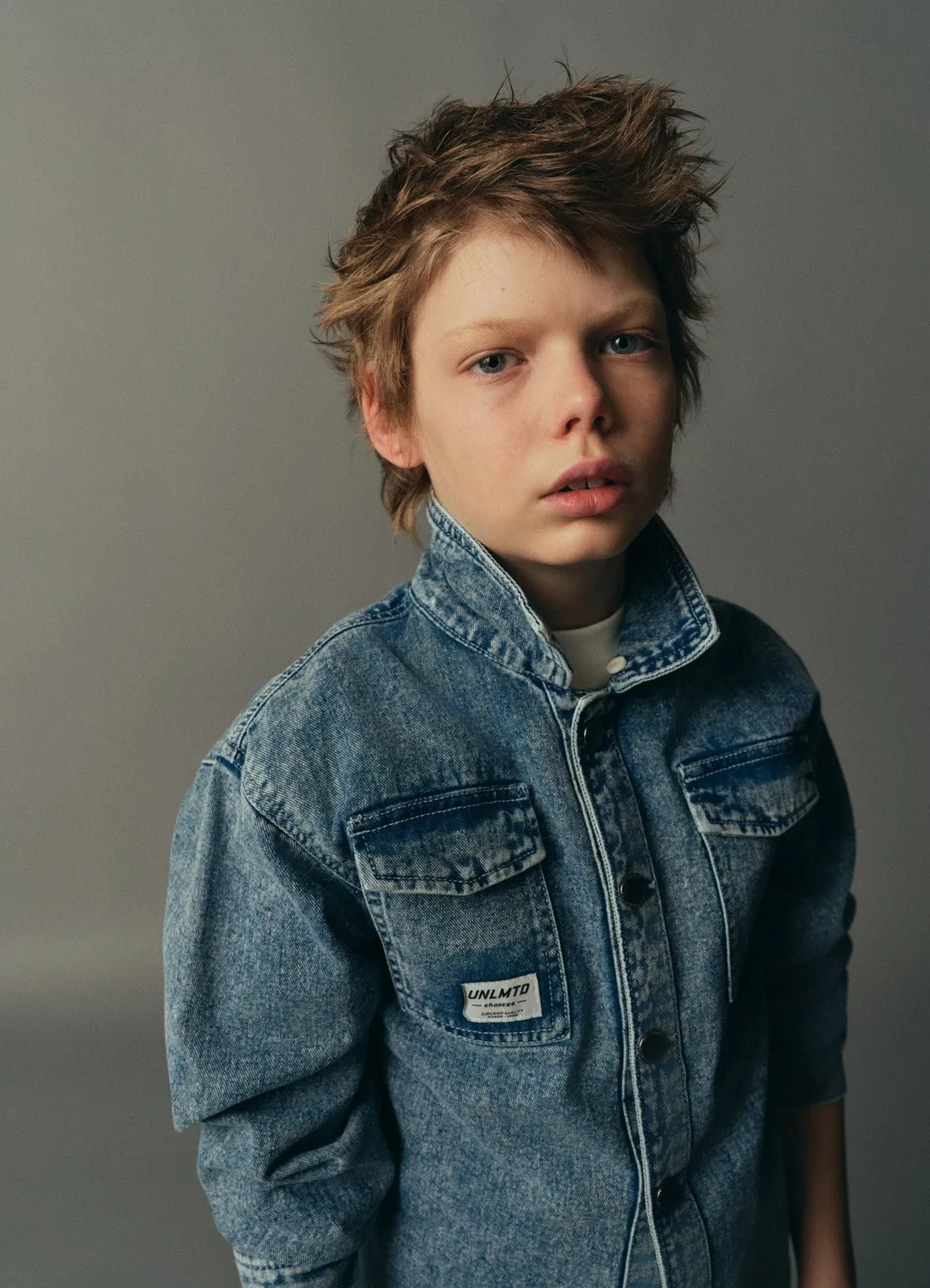 Calliope Shacket Denim Capuche Surchemise Garçon Uni