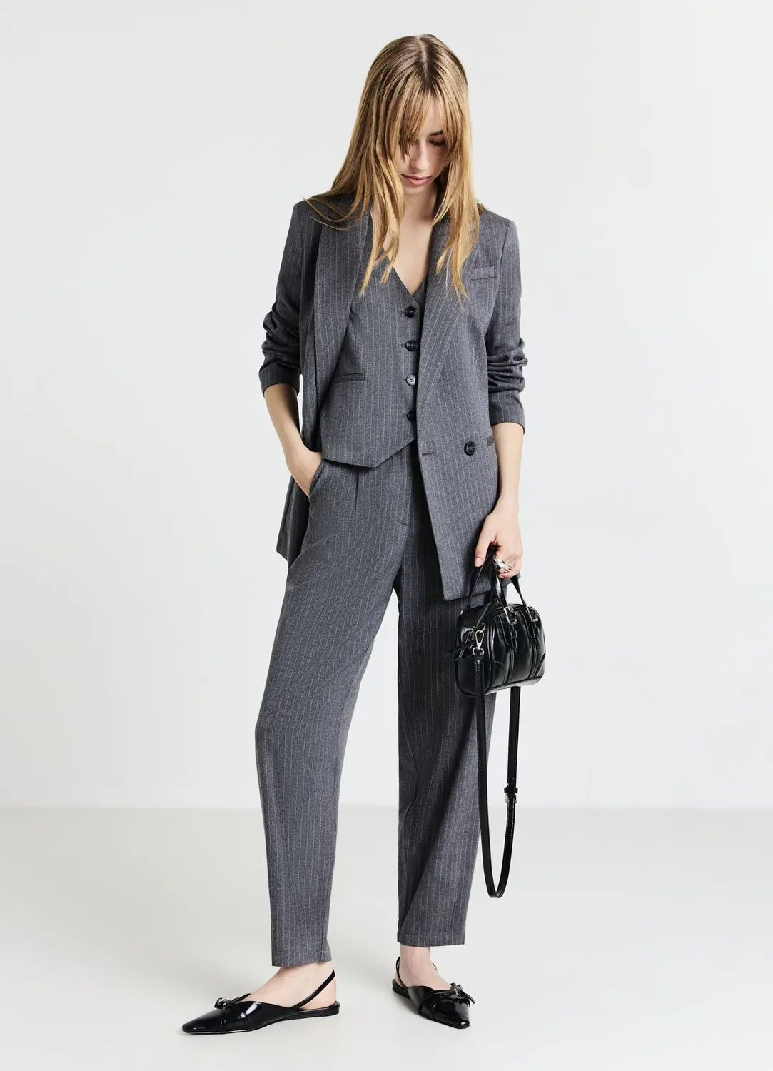 Calliope gilet à rayures femme boutonné ajusté