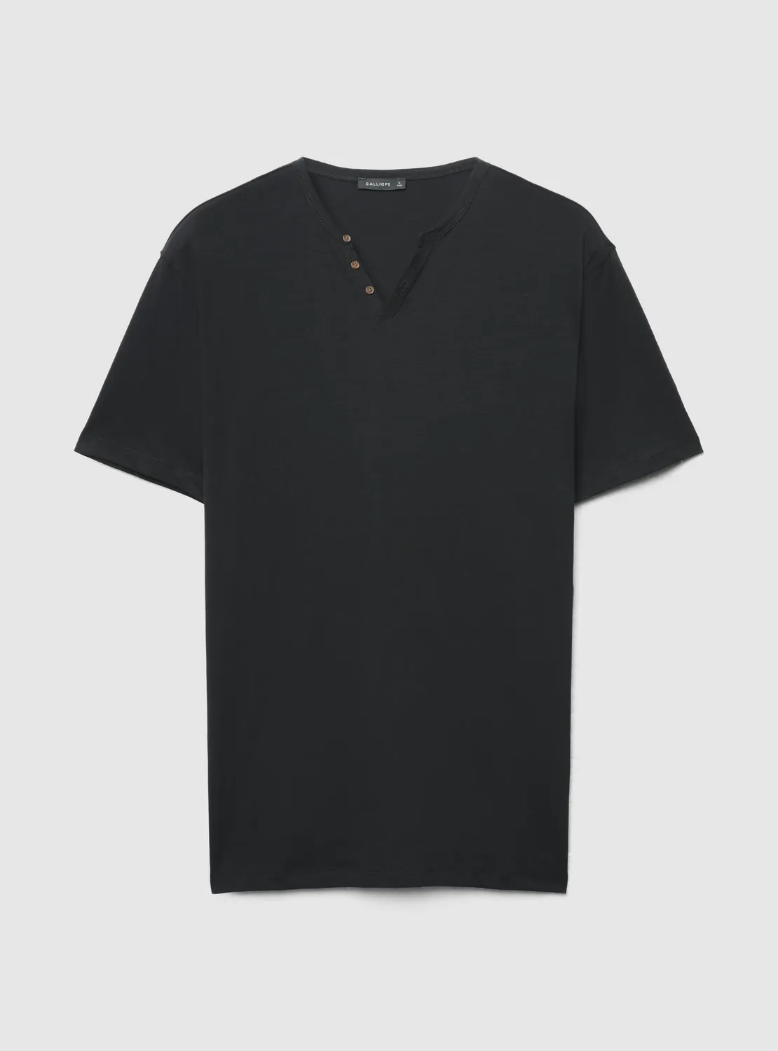 Calliope T-shirt henley boutons homme uni