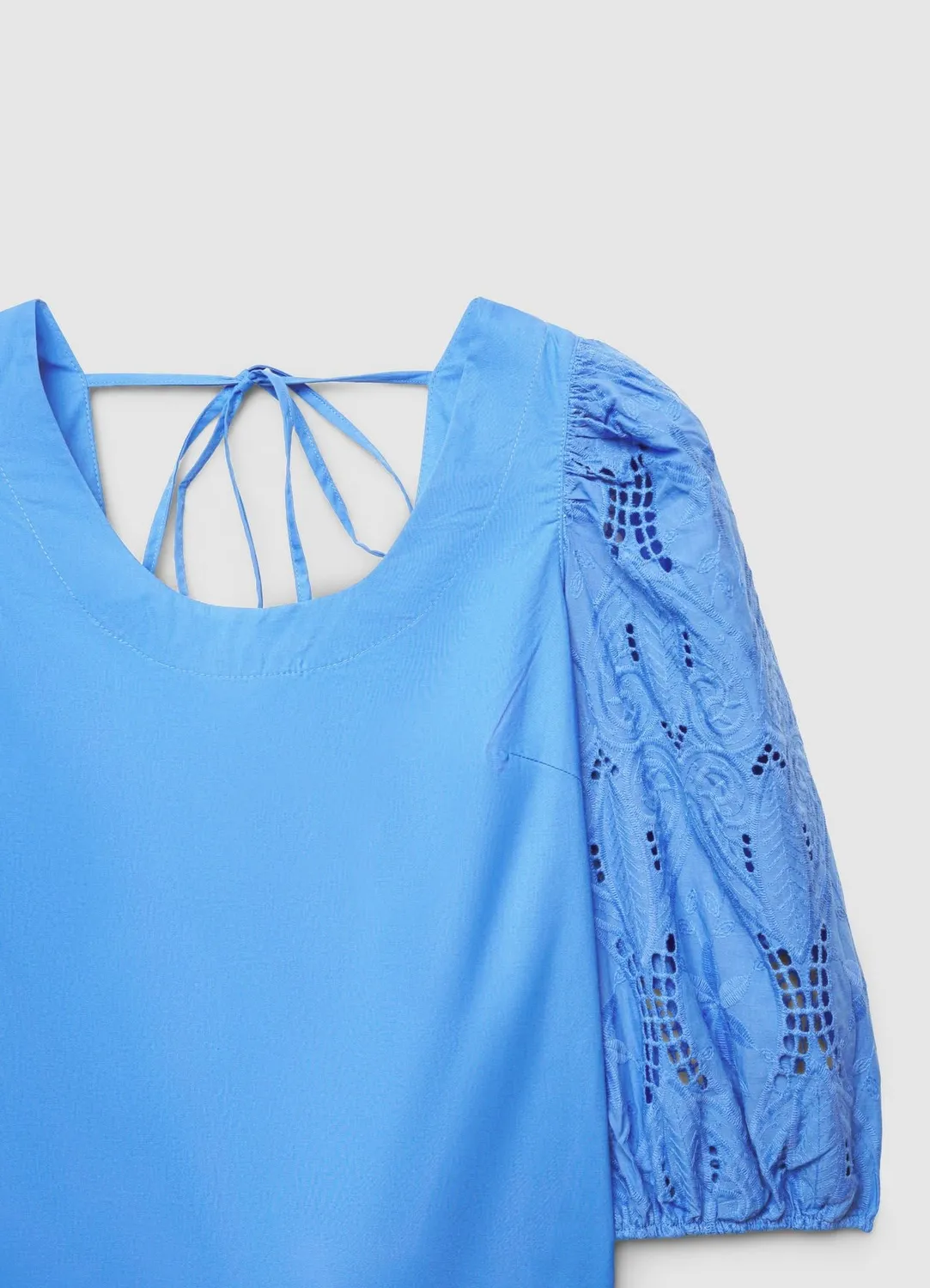 Calliope blouse unie broderie manches 3/4 femme