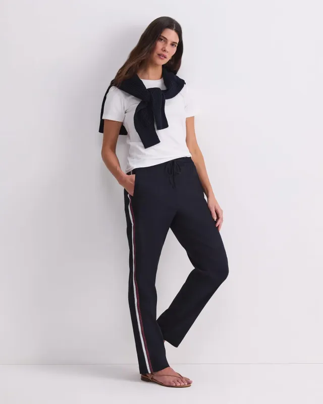 Sportscraft Rosa Side Stripe pantalon lin femme taille 6