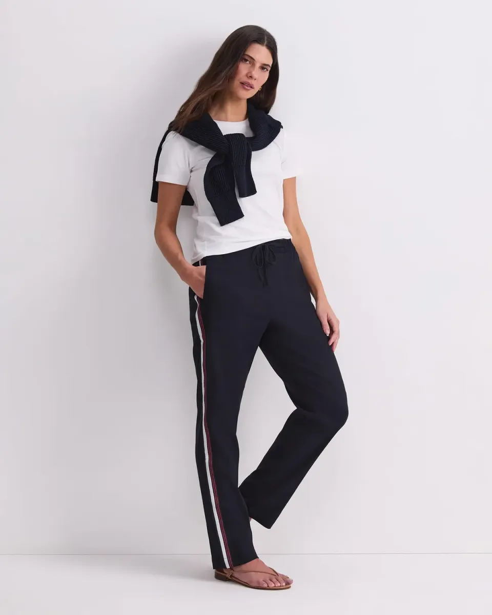 Sportscraft Rosa Side Stripe pantalon lin femme taille 6