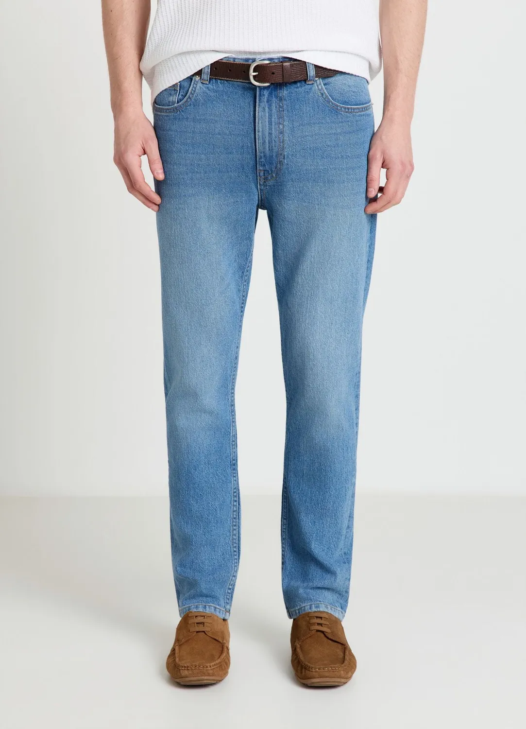 Calliope Slim Jean homme 5 poches délavé