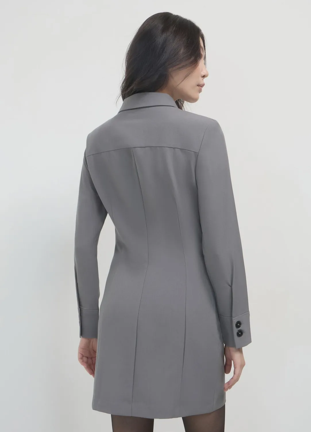 Calliope robe chemise mini femme manches longues