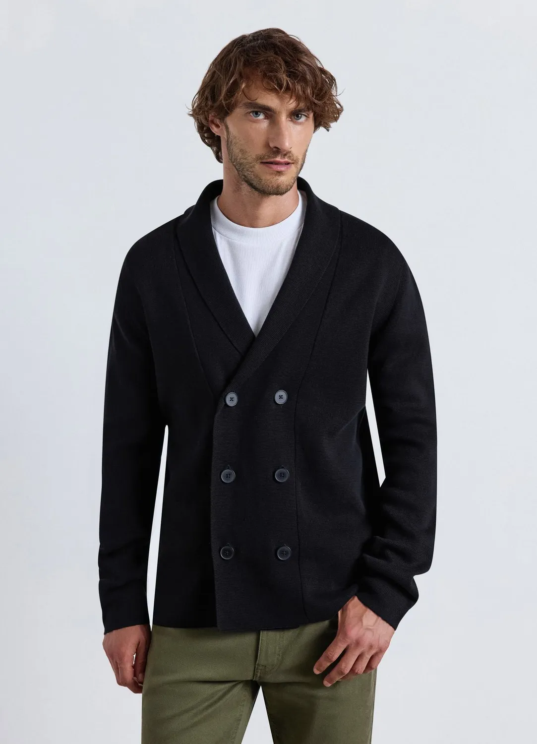 Calliope cardigan col châle homme double boutonnage